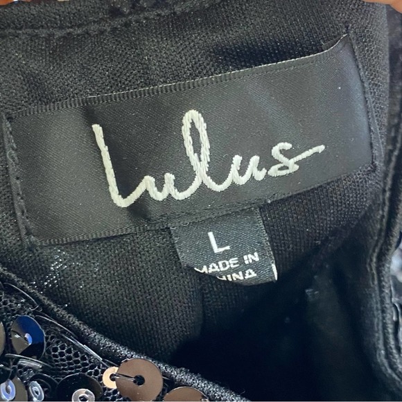 Lulus Sequined Backless Mini Dress Black Silver Size Large - Picture 11 of 16